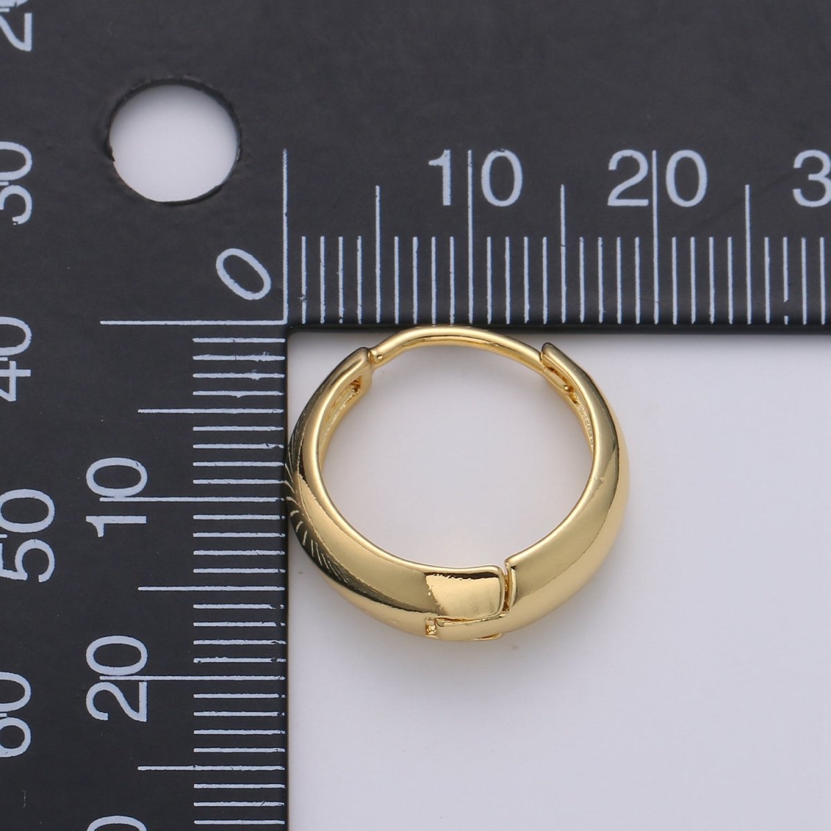 24k Vermeil Gold Earrings, Huggie Earring, Tiny Earrings, Smooth Plated Earrings, Everyday Wear Earrings, Rosegold Earring, 18mm Earring K-653 K-655 - DLUXCA