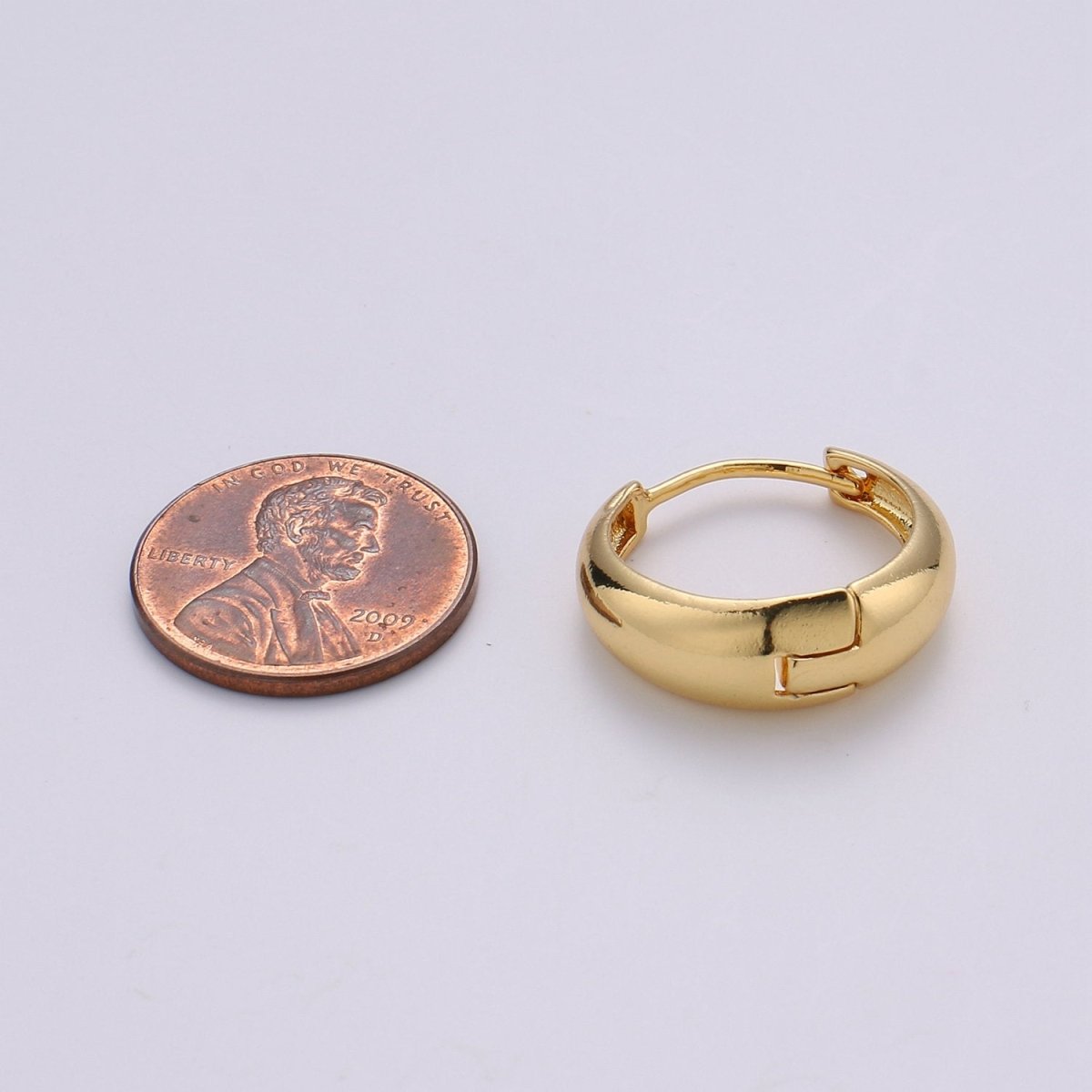 24k Vermeil Gold Earrings, Huggie Earring, Tiny Earrings, Smooth Plated Earrings, Handmade Earring, Everyday Wear Earrings, 20mm Earring K-702 K-704 - DLUXCA