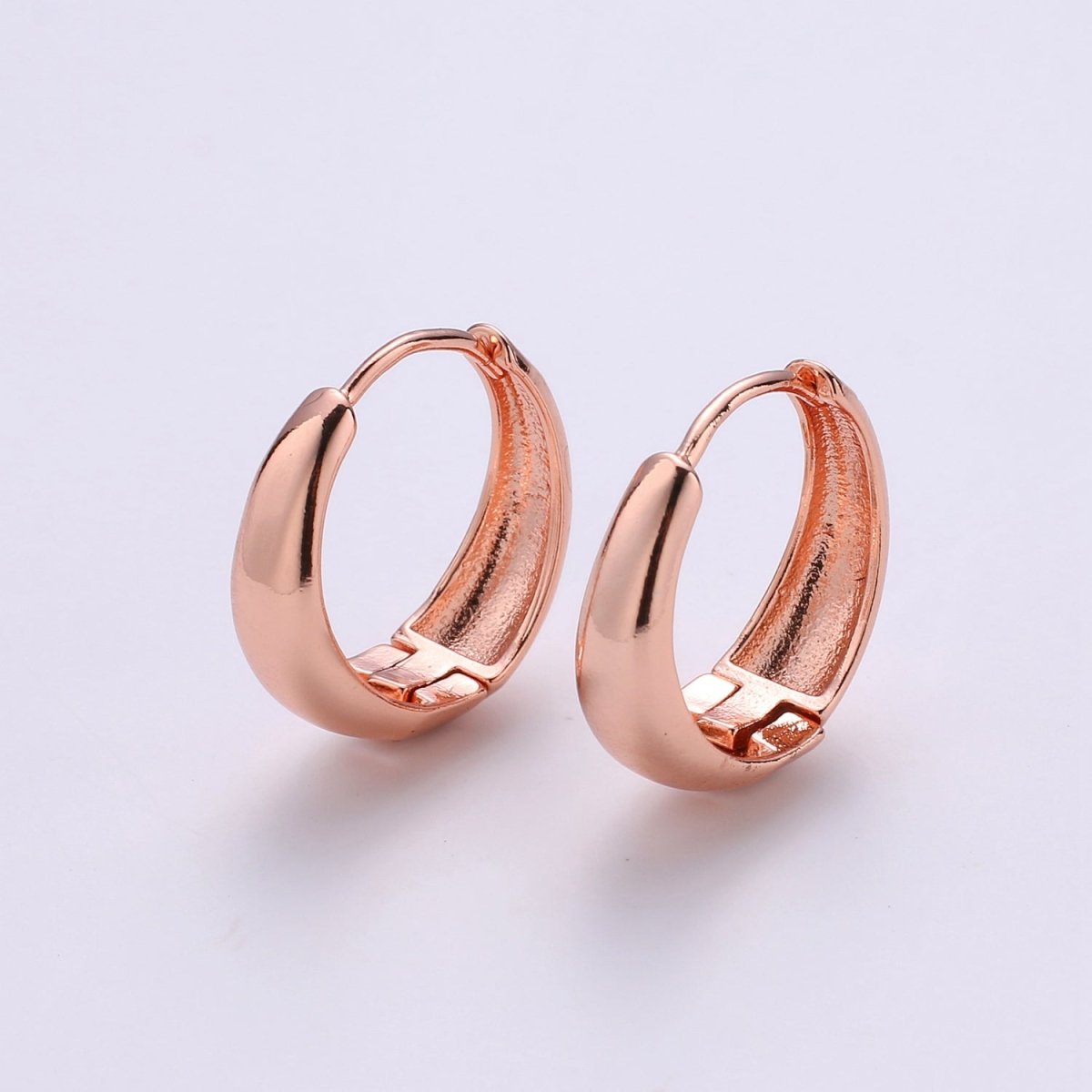 24k Vermeil Gold Earrings, Huggie Earring, Tiny Earrings, Smooth Plated Earrings, Handmade Earring, Everyday Wear Earrings, 20mm Earring K-702 K-704 - DLUXCA