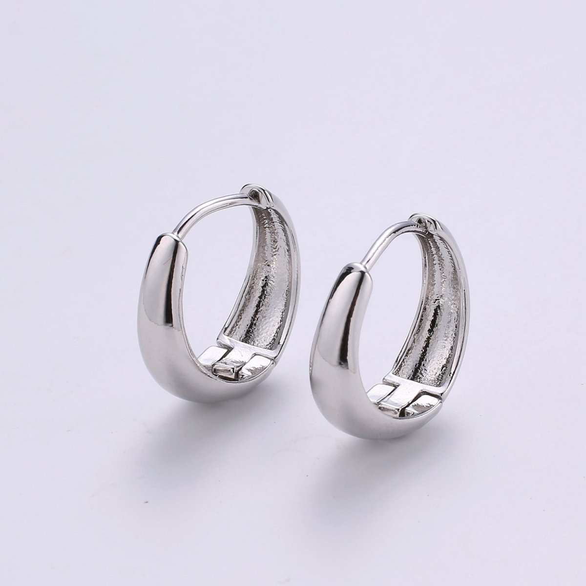 24k Vermeil Gold Earrings, Huggie Earring, Tiny Earrings, Smooth Plated Earrings, Handmade Earring, Everyday Wear Earrings, 20mm Earring K-702 K-704 - DLUXCA