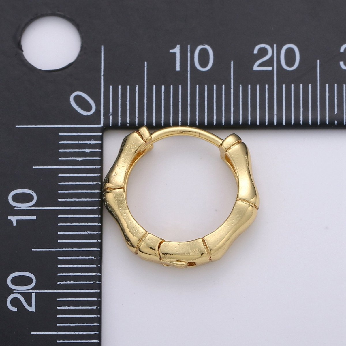 24k Vermeil Gold Earrings, Huggie Earring, Tiny Earrings, Tiny Bamboo Earrings, Everyday Wear Earrings, Rosegold Earring, 18mm Earring Q-027 Q-032 Q-059 - DLUXCA