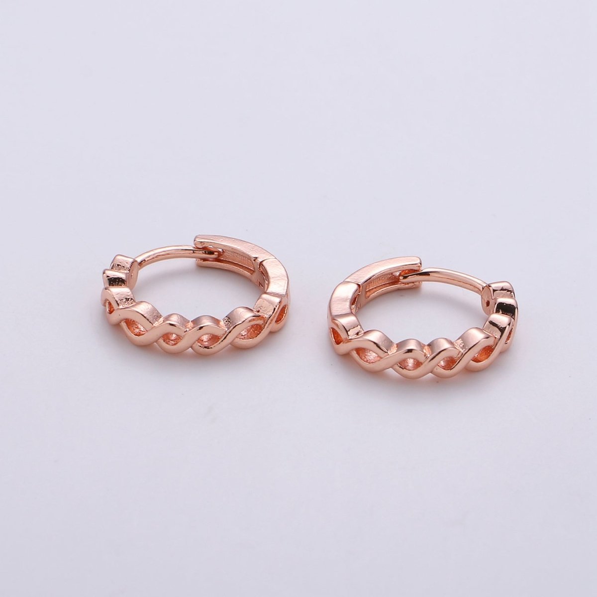 24k Vermeil Gold Earrings, Huggie Earring, Tiny Earrings, Twisted Vine Earrings, Everyday Wear Earrings, Rosegold Earring, Silver Earring K-693 K-694 K-695 - DLUXCA