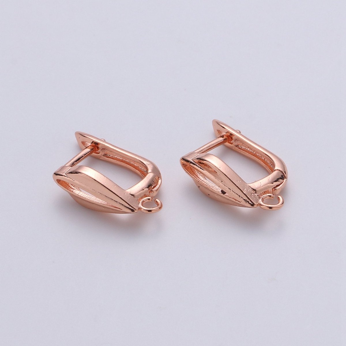 24k Vermeil Gold Earrings, Open Link, Latch Back Earring, Leaf Earrings, DIY Earrings, Everyday Wear Earrings, Rosegold Earring, K-678 - K-680 - DLUXCA
