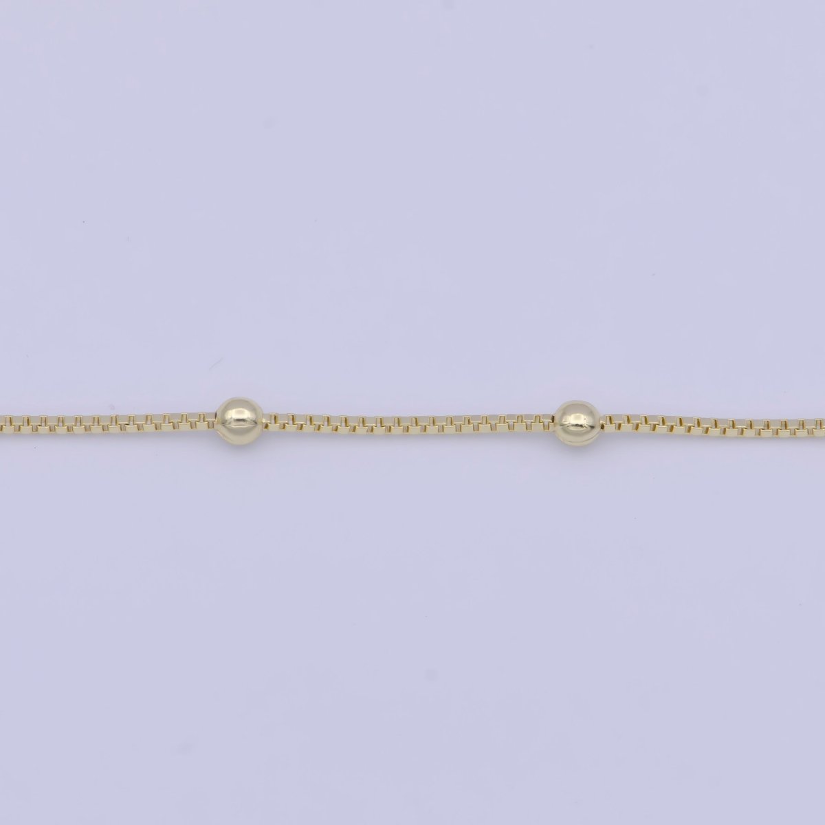 2.4mm Satellite Bead Box 16 Inch Gold Chain with Lobster Clasps Necklace For Jewelry Making | WA-1109 Clearance Pricing - DLUXCA