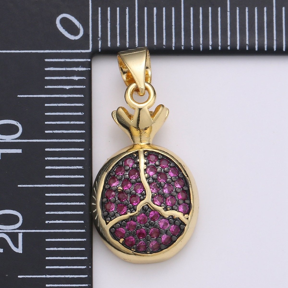 24x11mm Wholesale 24K Gold Plated Circle Pendant with Pink Rhinestones, Pendant for Necklace Bracelet Anklet Making J-218 - DLUXCA
