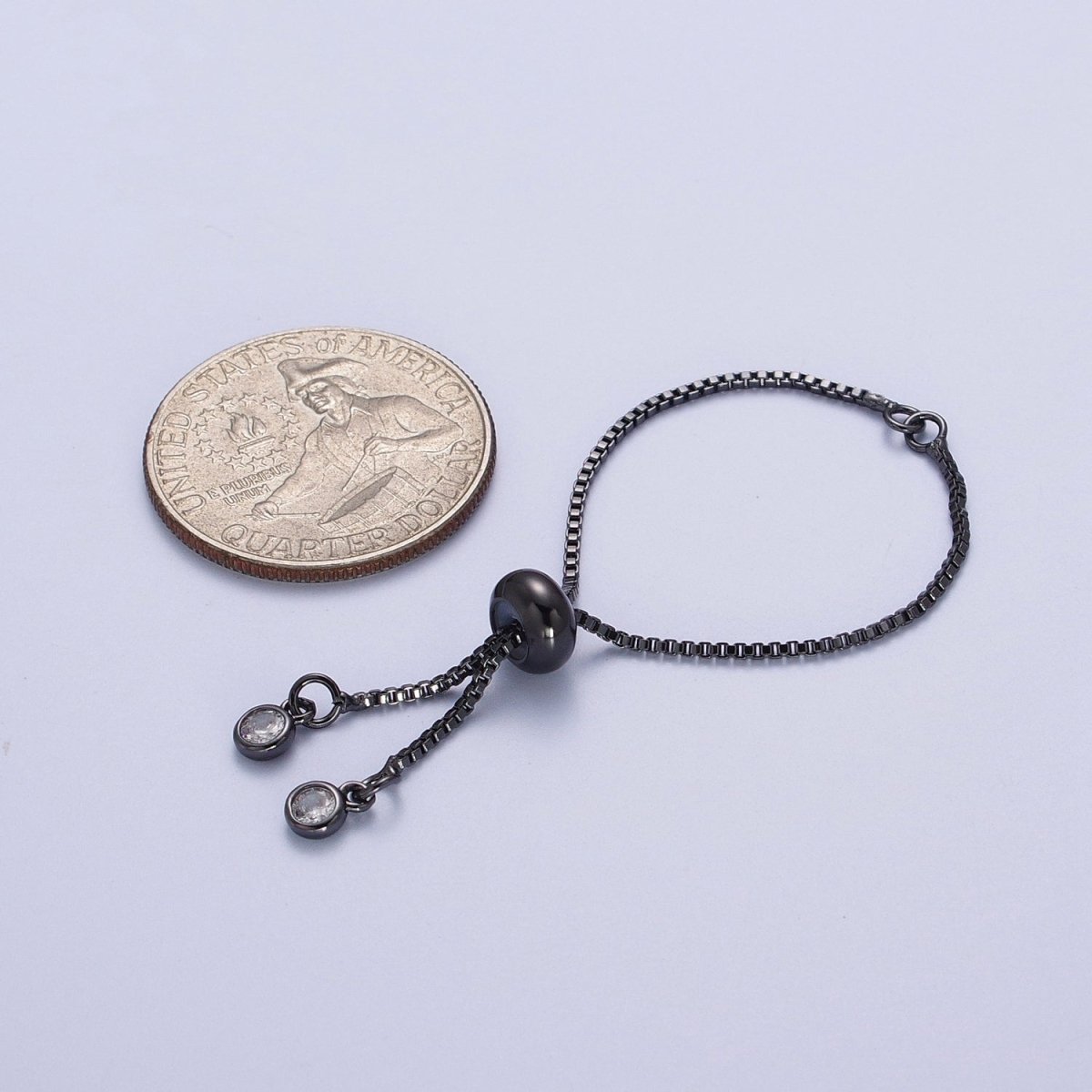 2.5 Inch Adjustable Box Chain Bracelet Supply in Gold, Silver, Black, Rose Gold | K-124 K-130 K-132 K-133 - DLUXCA
