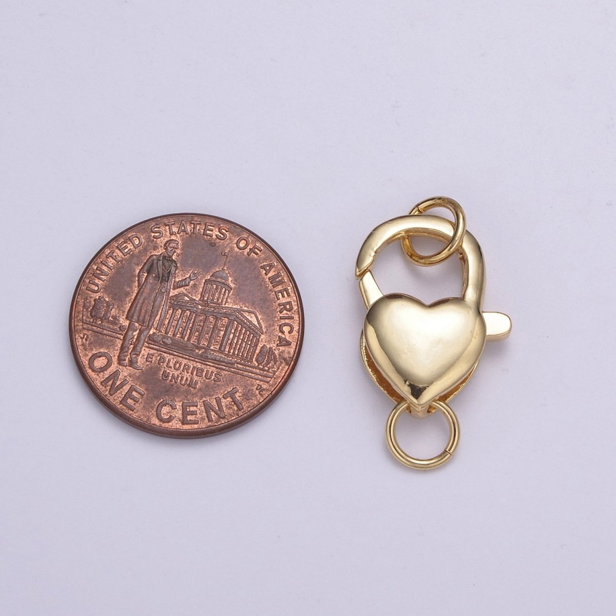 25.2x12.3mm Gold Small Heart Shaped Lobster Claw Clasp L-571 - DLUXCA