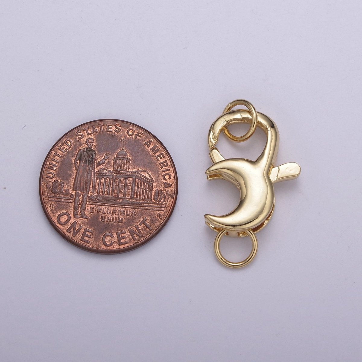 25.8x12.7mm Gold Small Moon Shaped Lobster Claw Clasp L-572 - DLUXCA