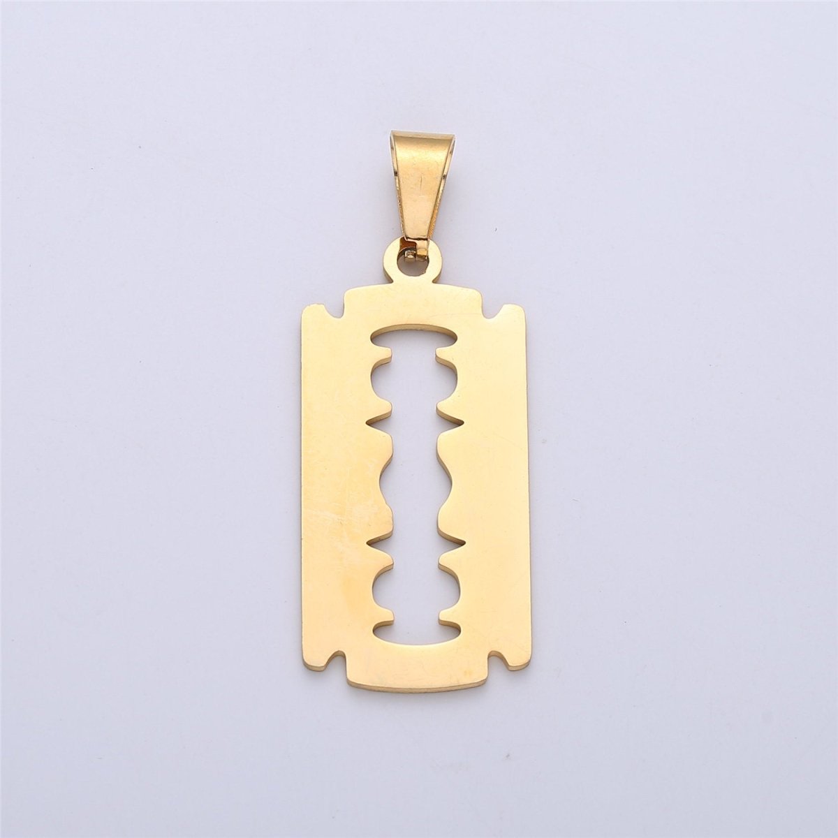 25mm, 32mm, 45mm Gold Filled Razor Blade Charm Silver Razor Blade Pendant for Necklace Earring Bracelet Charm J-718~J-722 - DLUXCA