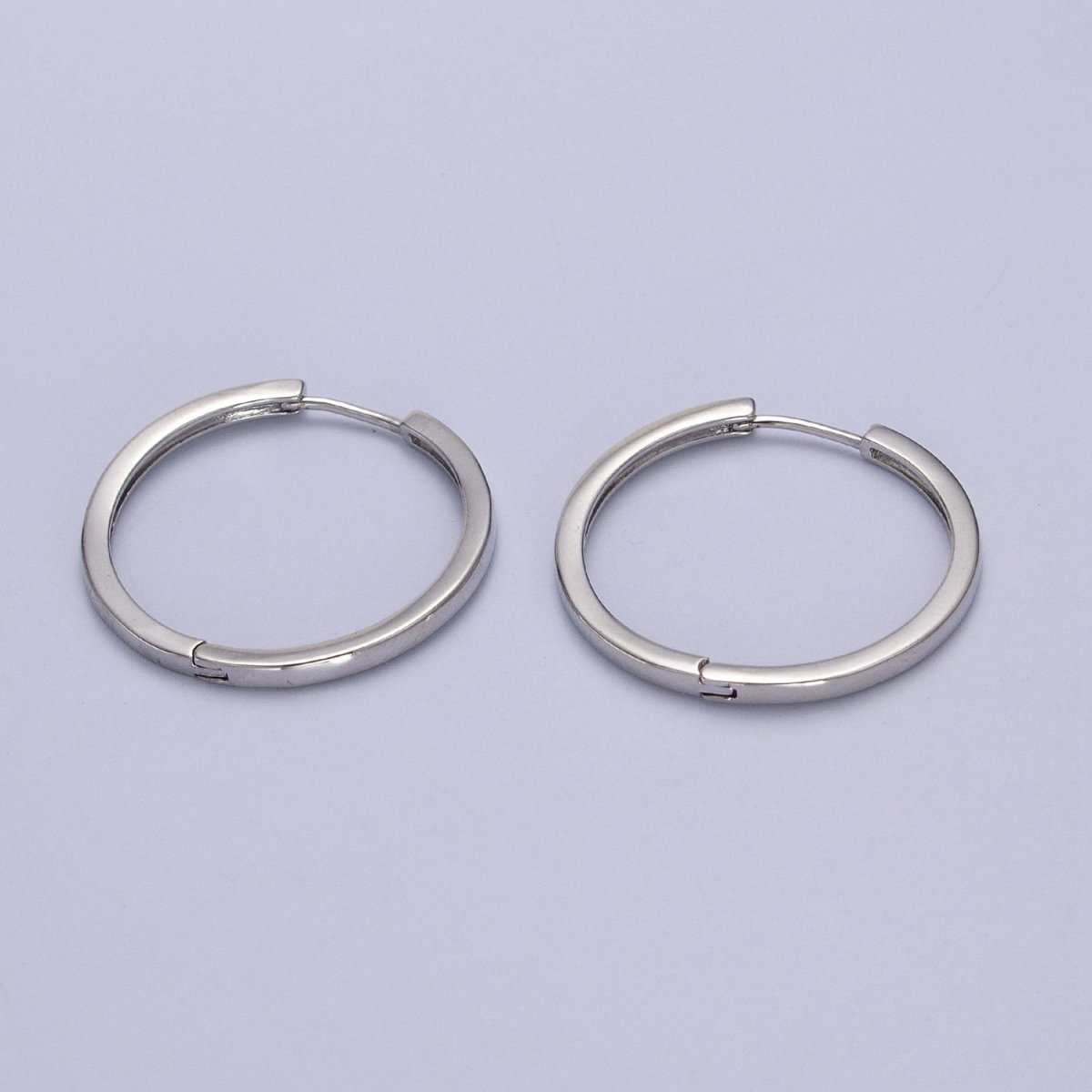 25mm Minimalist Endless Hoop Earrings in Gold & Silver | AB-065 AB-066 - DLUXCA