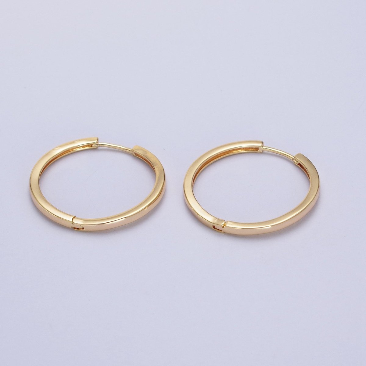 25mm Minimalist Endless Hoop Earrings in Gold & Silver | AB-065 AB-066 - DLUXCA