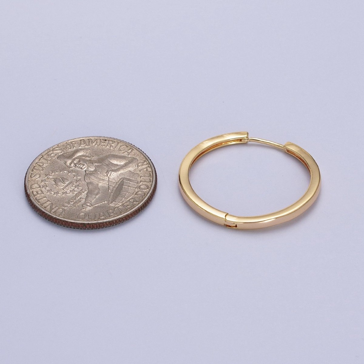 25mm Minimalist Endless Hoop Earrings in Gold & Silver | AB-065 AB-066 - DLUXCA