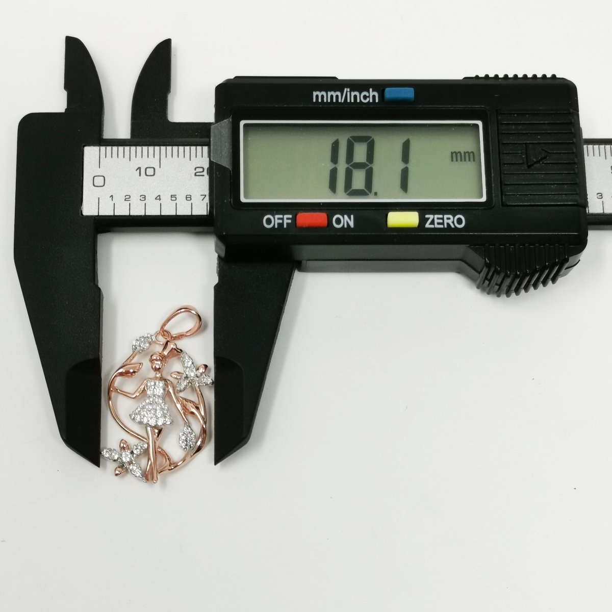 26x18mm Wholesale 18K Gold Plated Rose Gold Forest Fairy Tale Girl Pendant with Cubic Zirconia Crystal Rhinestones, Pendant for Necklace Bracelet Anklet Making J-190 - DLUXCA