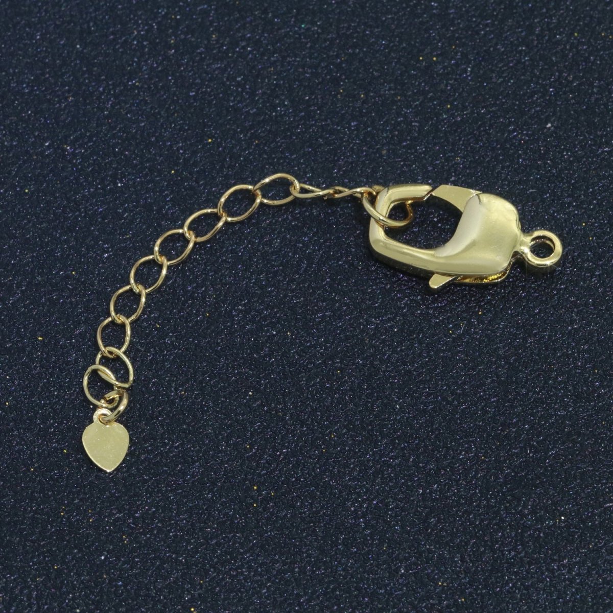 2.7 inch Gold Filled Chain Extender For Necklace Bracelet Supply Component Findings Extenders w/ Heart charm + Lobster Clasp L-506 L-507 - DLUXCA