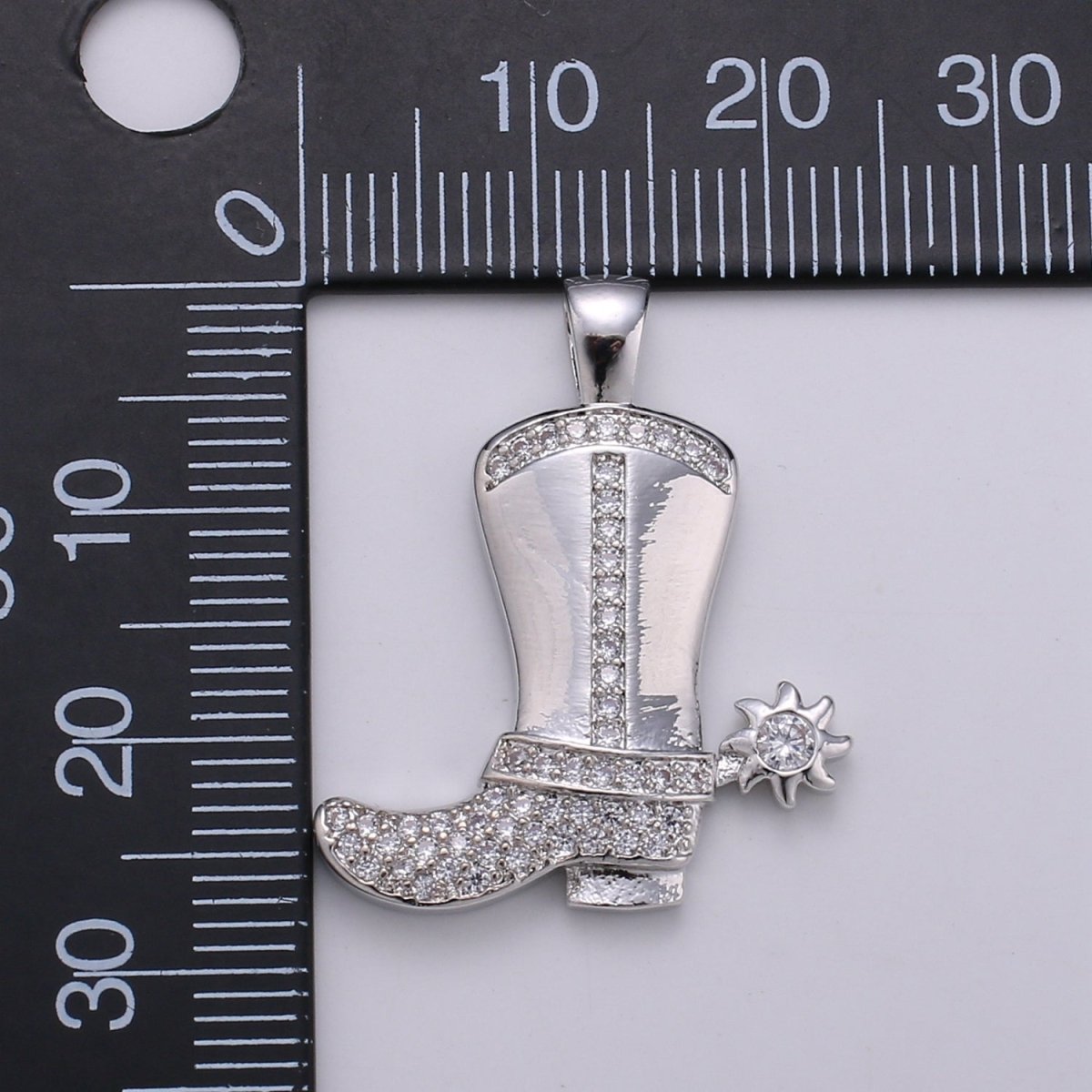 28x23mm Wholesale Gold-Filled Gold or Silver Cowboy Boot Pendant Charm with Rhinestones, Pendant for Necklace Bracelet Anklet Making J-150 J-151 - DLUXCA