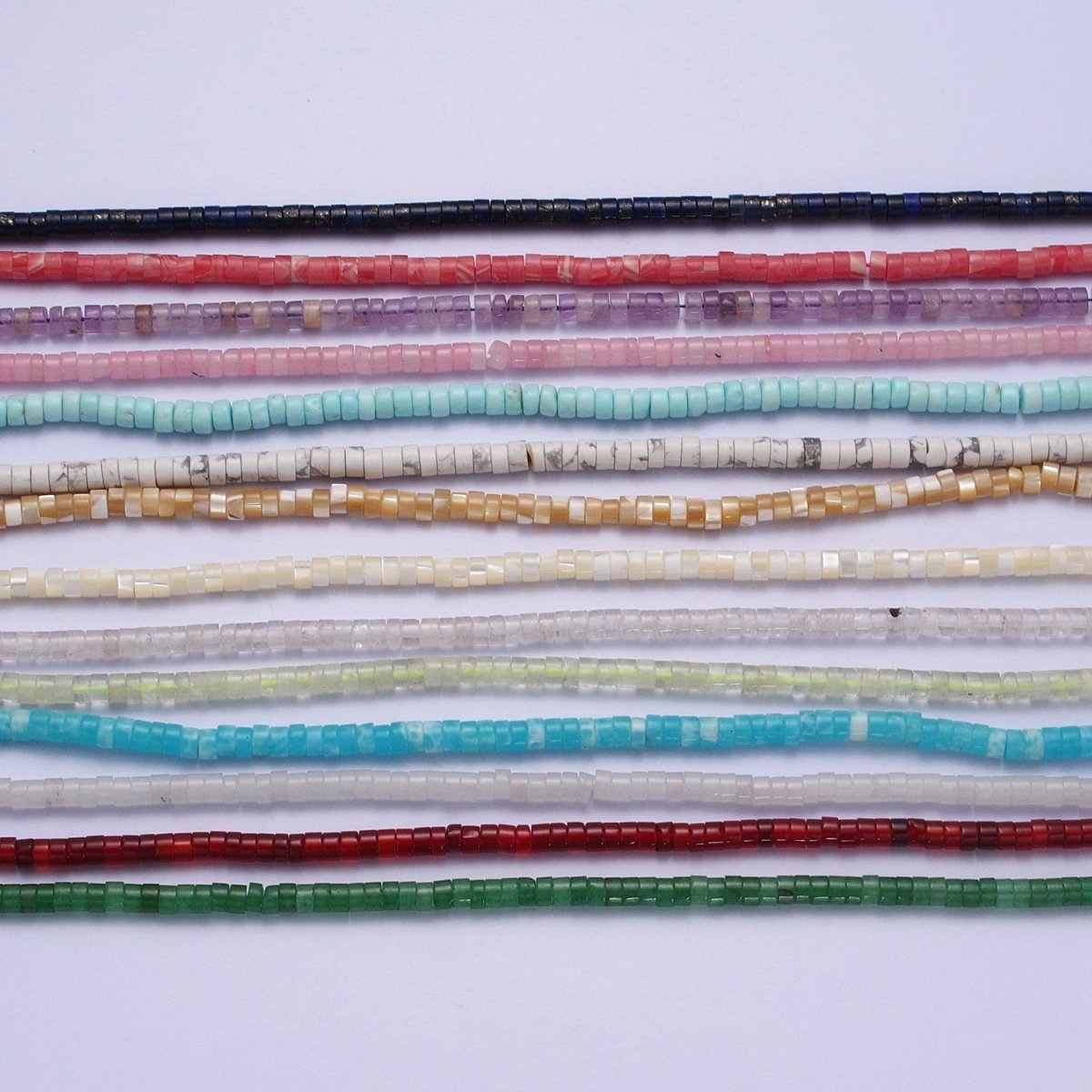 2X4MM Natural Heishi Tube Shape Gemstone Bead Healing Energy Loose Beads DIY Jewelry Making Design for Bracelet Necklace Earing AAA Quality | WA-1224 to WA-1237 Clearance Pricing - DLUXCA