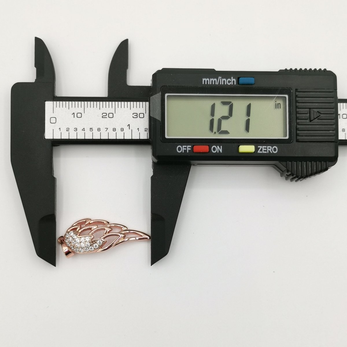 30x12mm Wholesale 18K Gold Plated Rose Gold Wing Pendant with Cubic Zirconia Crystal Rhinestones, Pendant for Necklace Bracelet Anklet Making J-188 - DLUXCA