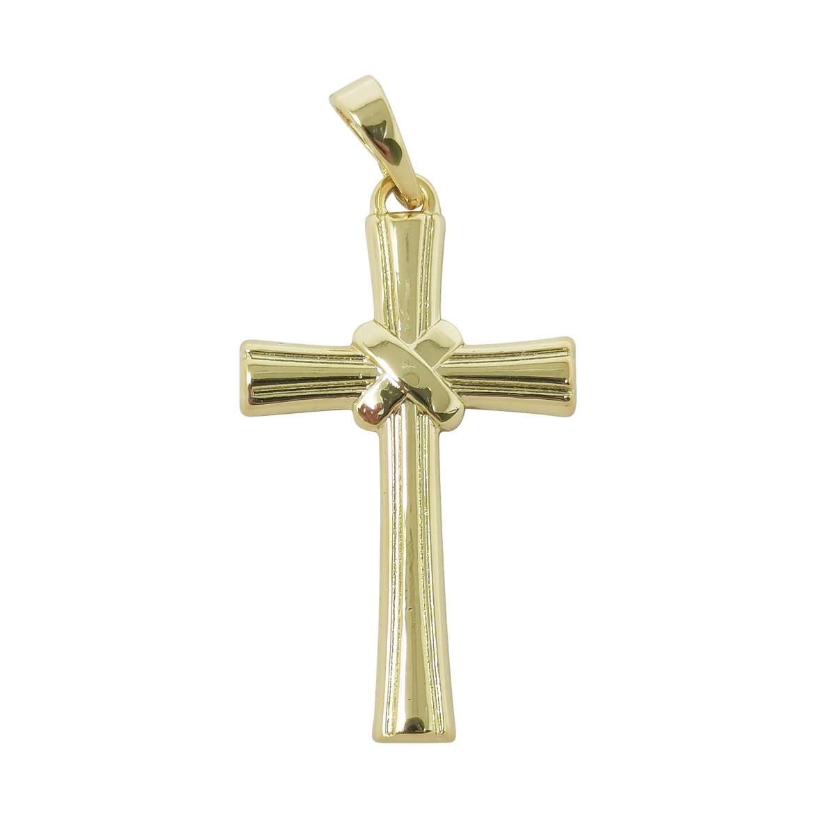 30x17mm Wholesale 14K Gold-Filled Cross Pendant, Christian Pendant for Necklace Bracelet Anklet Making J-181 - DLUXCA