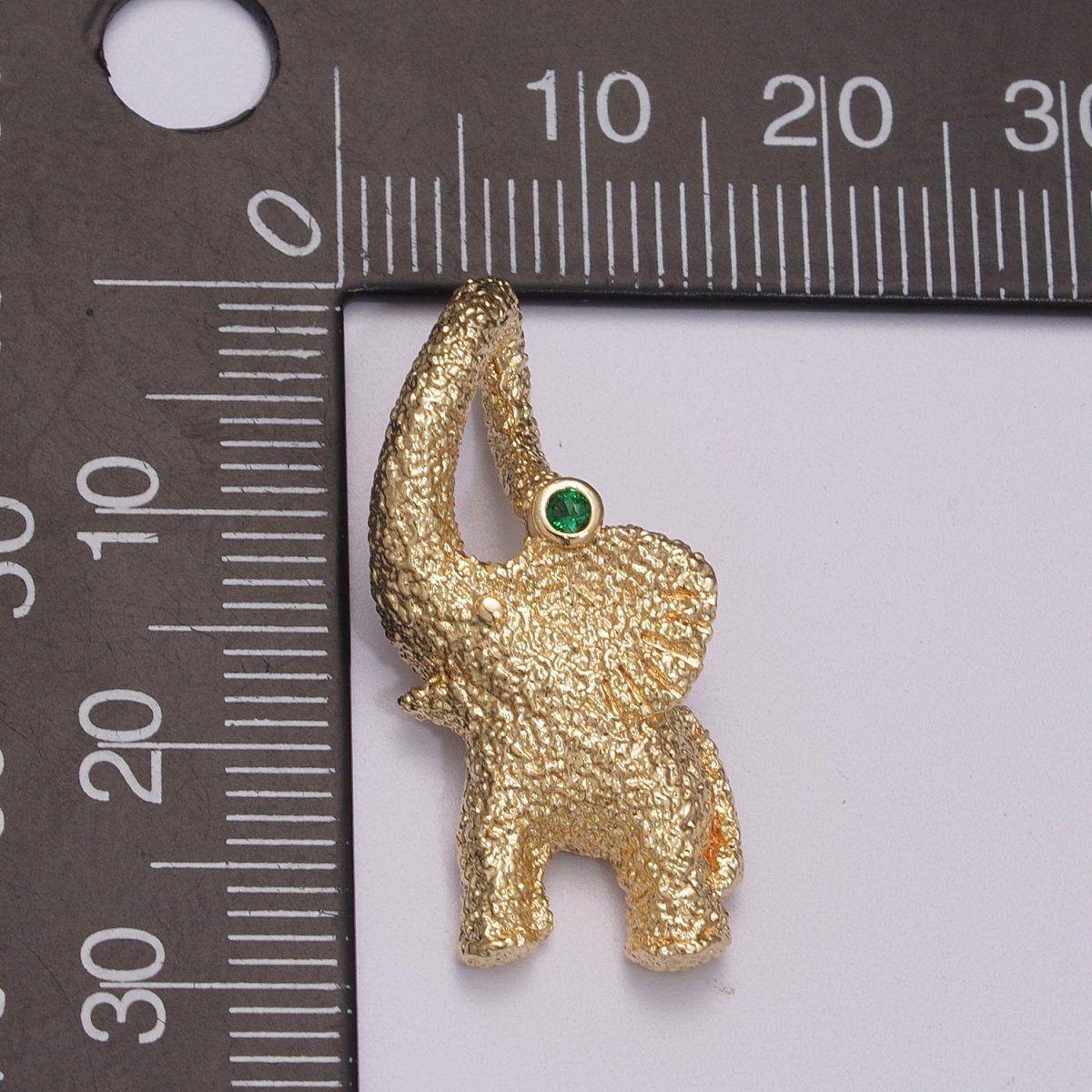 3D Elephant Charm Textured Gold / Silver Animal Jewelry Craft Supply Gold Plated over Brass E-609 E-610 - DLUXCA