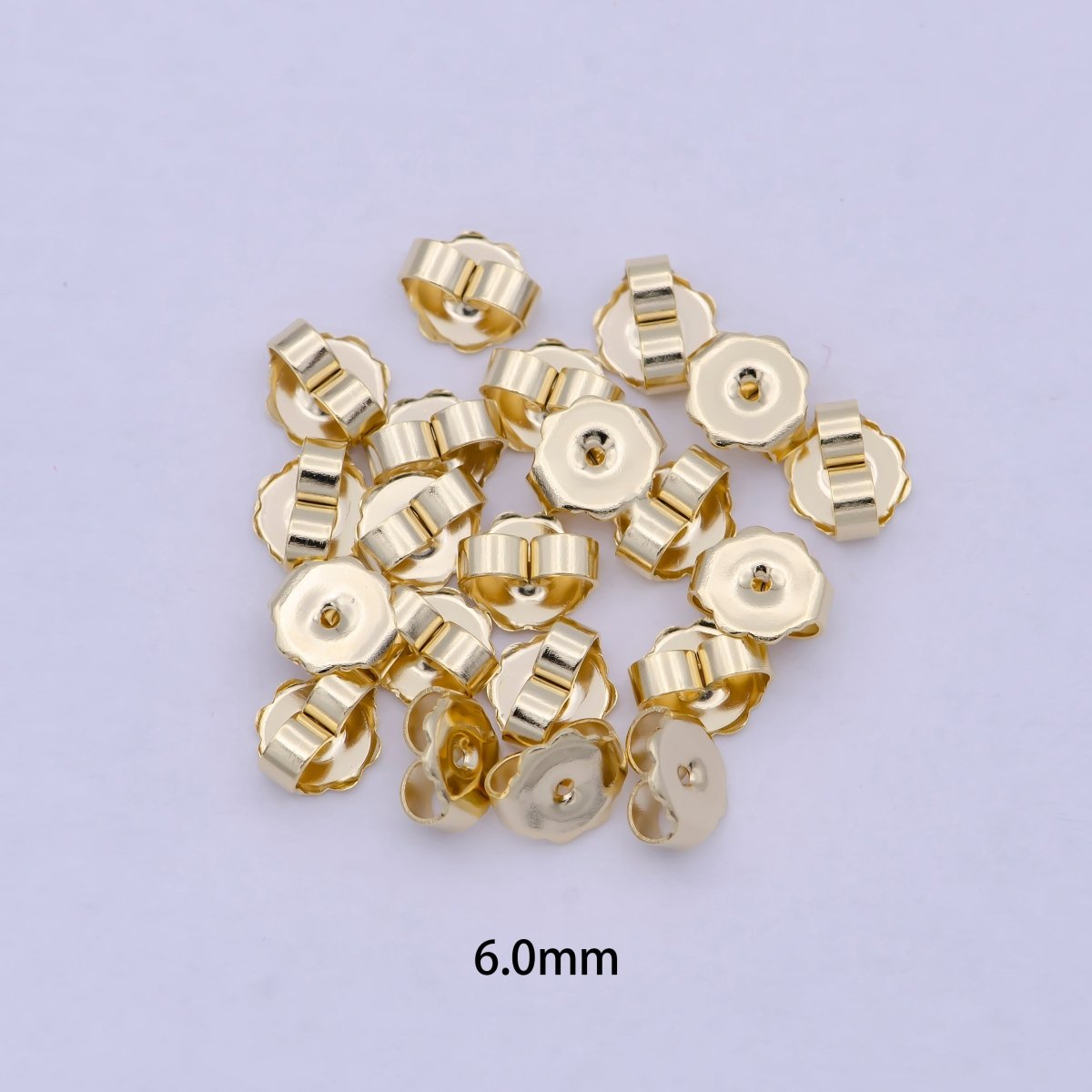 3mm, 5mm, 6mm Gold Metal Earring Backings Supply | K-737 K-595 K-576 - DLUXCA