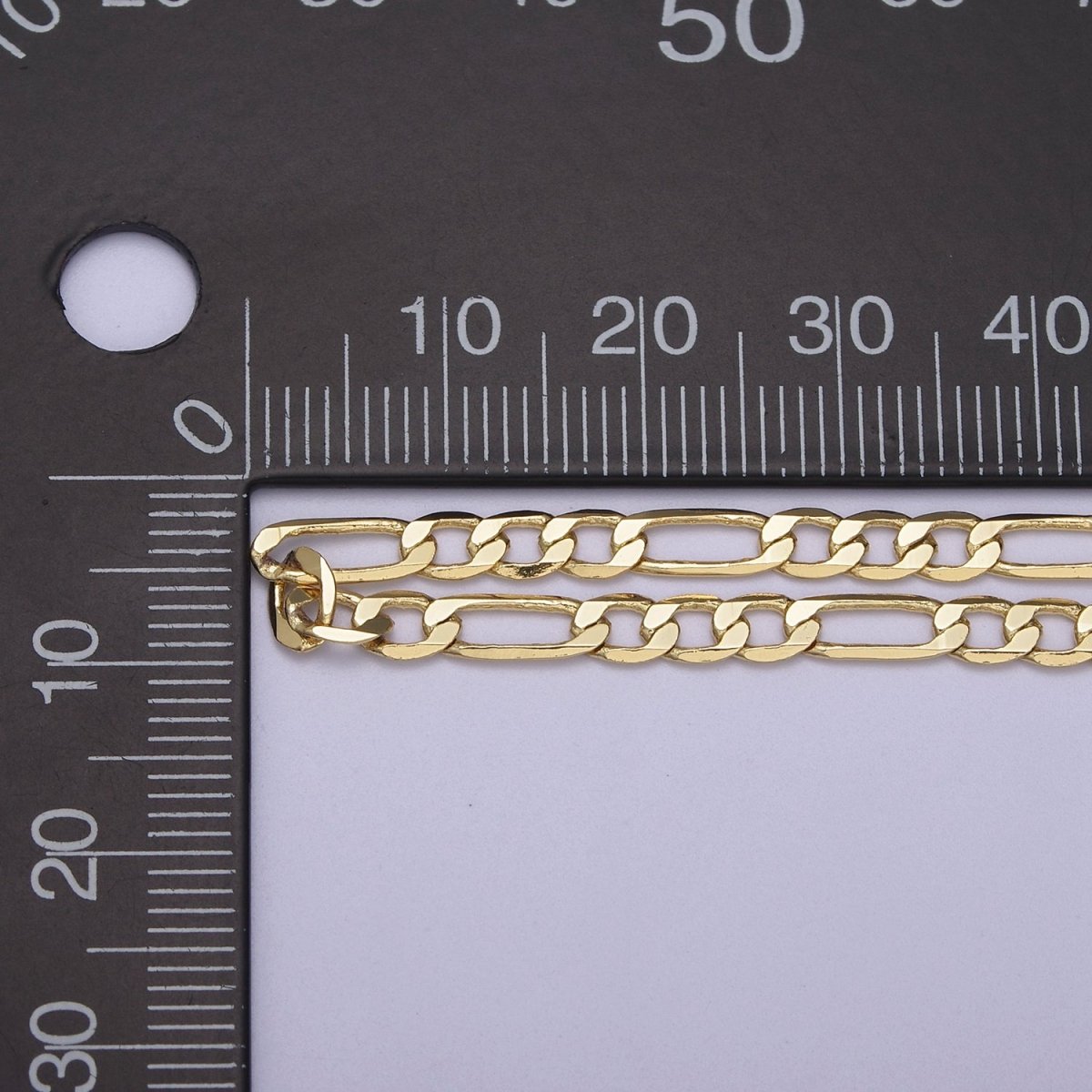 3mm Silver Figaro Chain by Yard for Jewelry Making Supply | ROLL-763 Clearance Pricing - DLUXCA