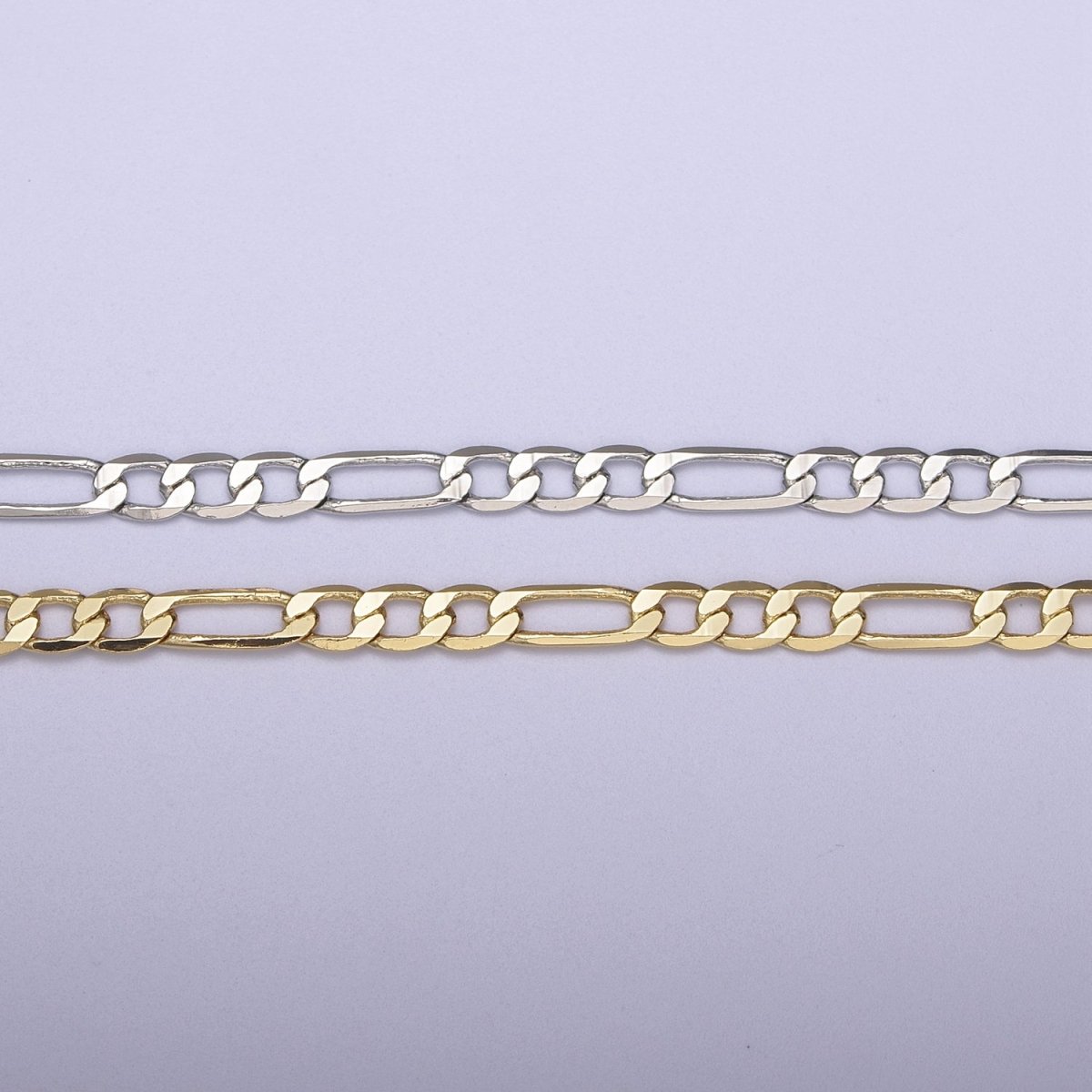 3mm Silver Figaro Chain by Yard for Jewelry Making Supply | ROLL-763 Clearance Pricing - DLUXCA