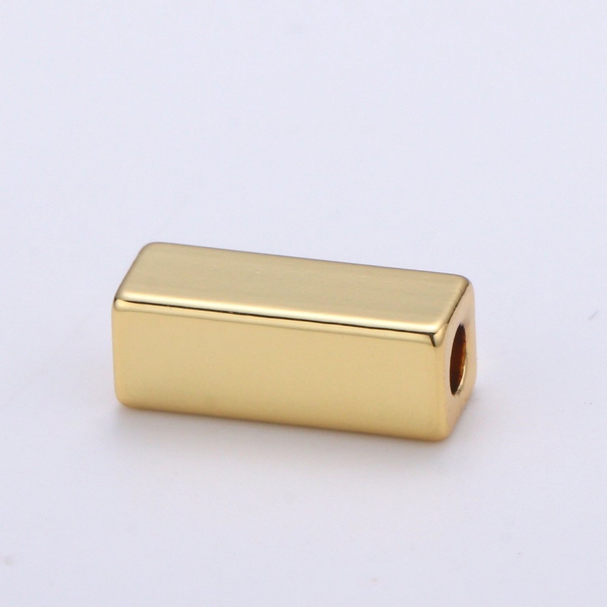 3x9mm 14k Shiny Gold Tube Beads, Rosegold Square Tube Beads, Black Spacer Beads, Silver Solid Tube Bracelet Beads, Gold Findings B-307 - DLUXCA