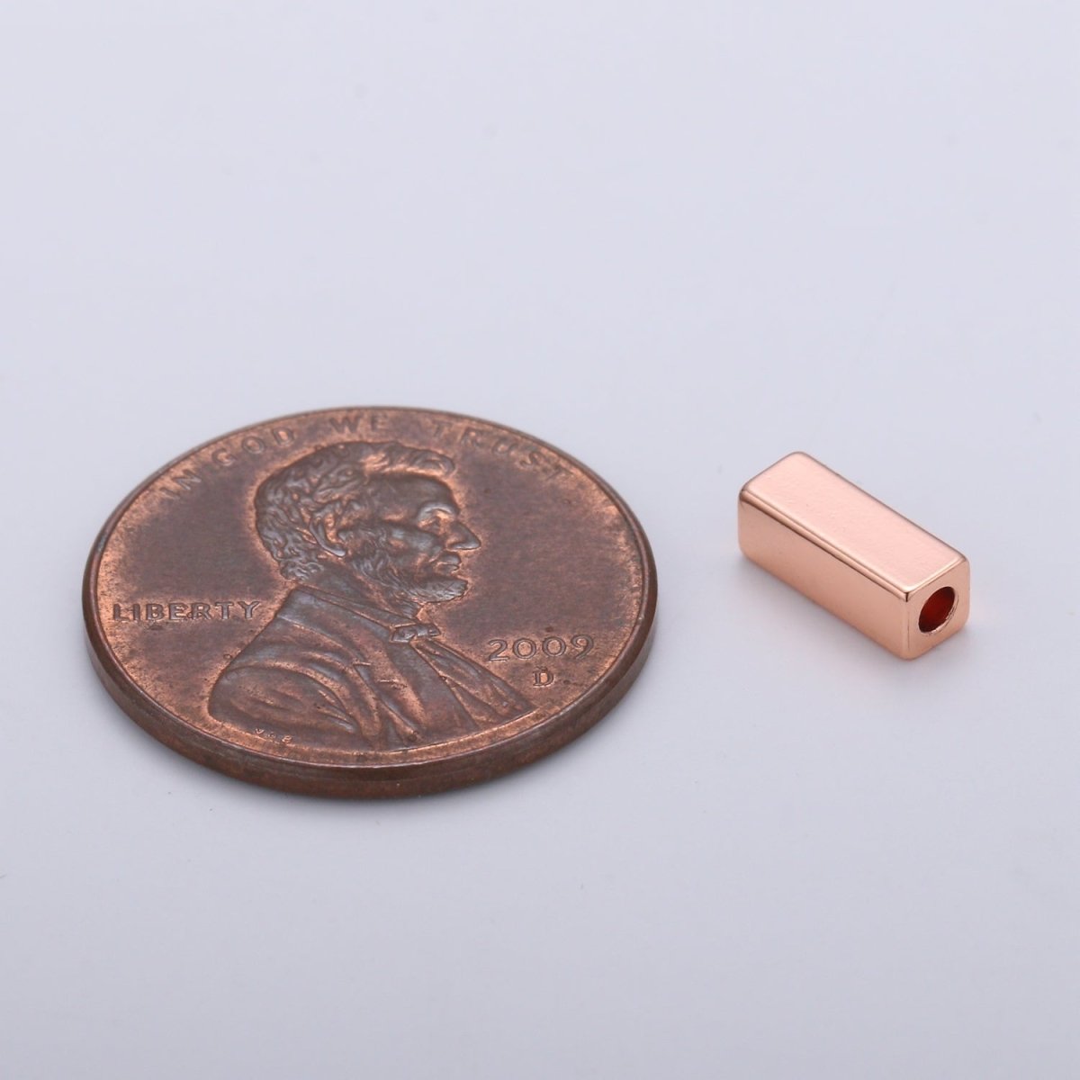 3x9mm 14k Shiny Gold Tube Beads, Rosegold Square Tube Beads, Black Spacer Beads, Silver Solid Tube Bracelet Beads, Gold Findings B-307 - DLUXCA