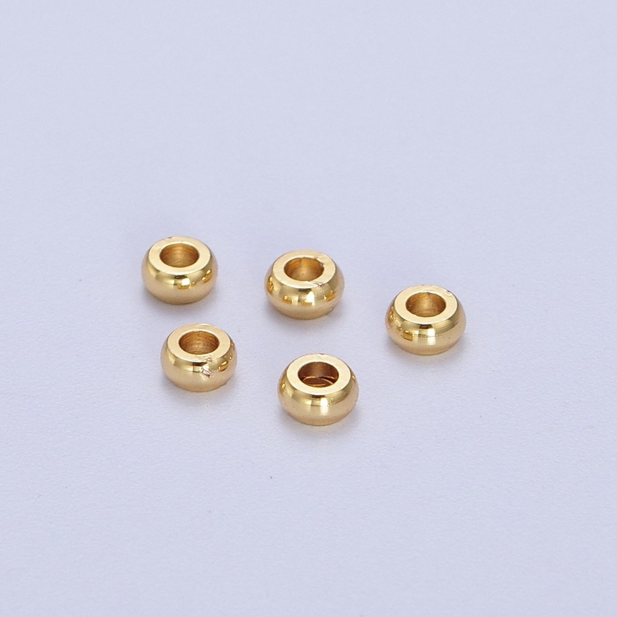 50 Pieces Gold Thin 3mm, 4mm, 5mm, 6mm, 7mm, 8mm Spacer Bead Jewelry Making Supply | B-145 B-498 B-220 B-499 B-502 B-603 - DLUXCA