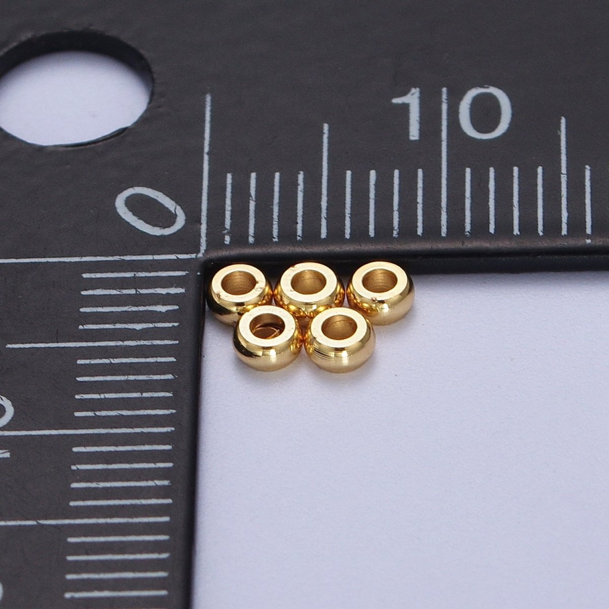 50 Pieces Gold Thin 3mm, 4mm, 5mm, 6mm, 7mm, 8mm Spacer Bead Jewelry Making Supply | B-145 B-498 B-220 B-499 B-502 B-603 - DLUXCA