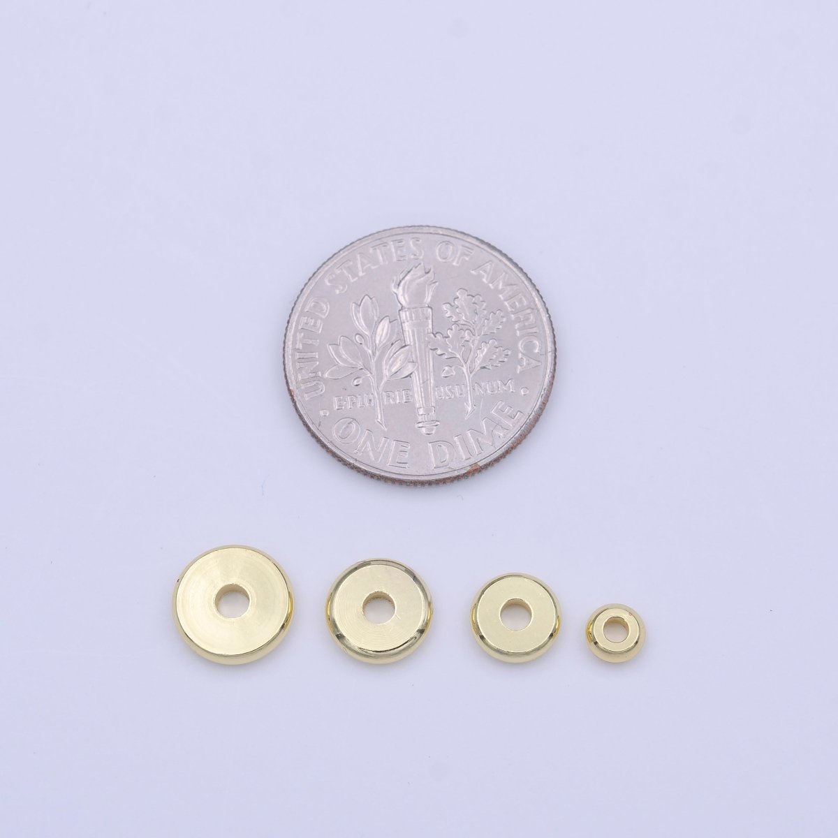 50 Pieces Gold Thin 3mm, 4mm, 5mm, 6mm, 7mm, 8mm Spacer Bead Jewelry Making Supply | B-145 B-498 B-220 B-499 B-502 B-603 - DLUXCA