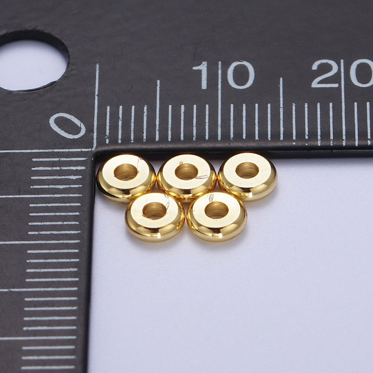 50 Pieces Gold Thin 3mm, 4mm, 5mm, 6mm, 7mm, 8mm Spacer Bead Jewelry Making Supply | B-145 B-498 B-220 B-499 B-502 B-603 - DLUXCA