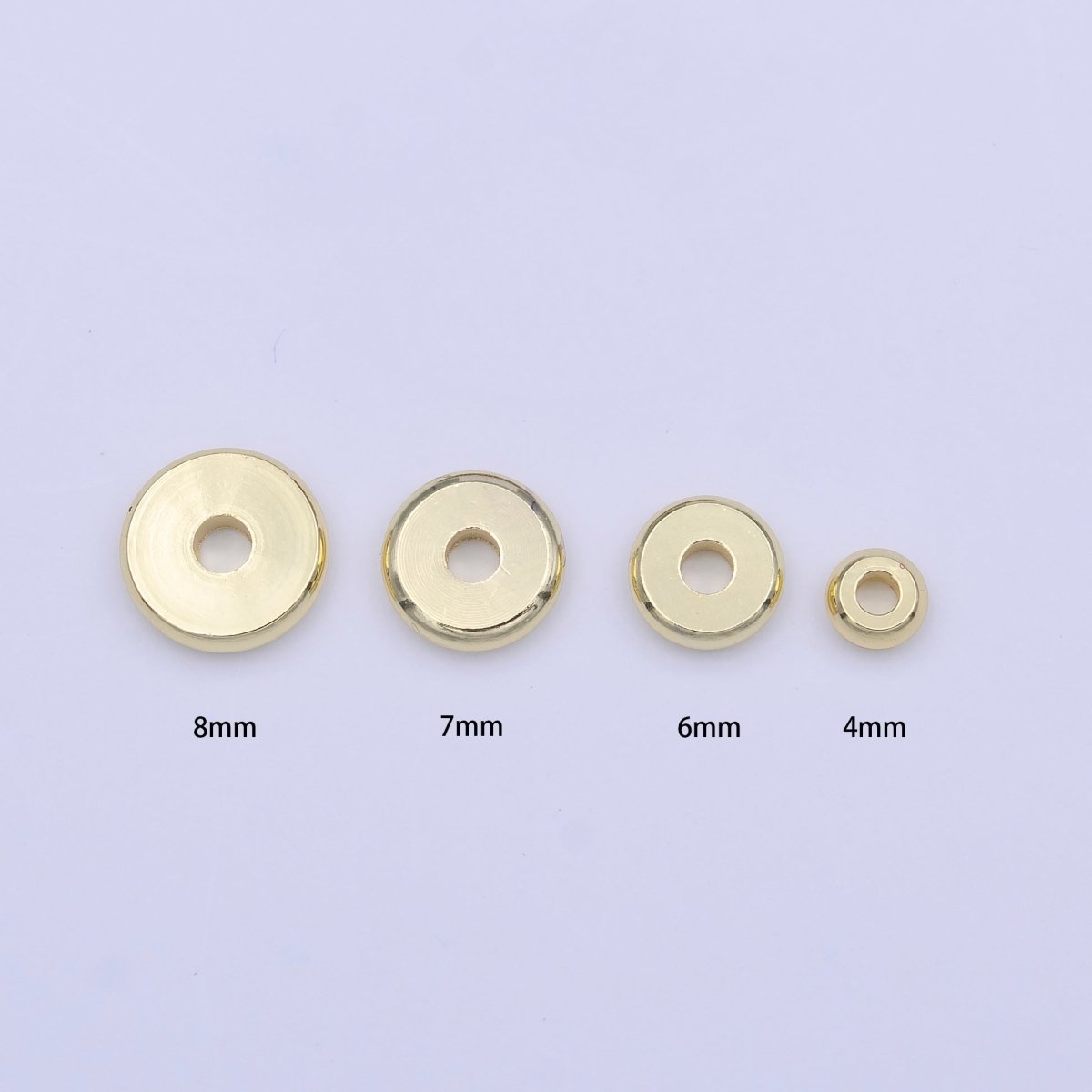 50 Pieces Gold Thin 3mm, 4mm, 5mm, 6mm, 7mm, 8mm Spacer Bead Jewelry Making Supply | B-145 B-498 B-220 B-499 B-502 B-603 - DLUXCA