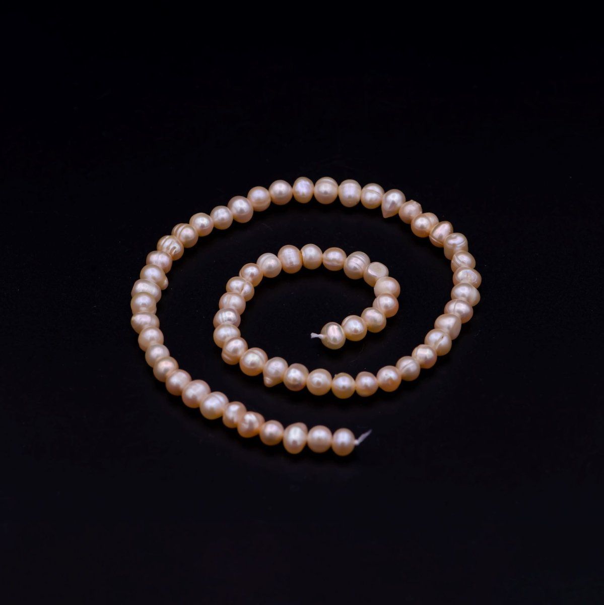 5.5-6.7mm AAA Small Nugget Pearl Beads, Champagne Pink Freshwater Pearl Beads, Loose Pearl, Pearl Strand, Seed Pearl, Natural Pearl, Luster Pearl Jewelry | WA-583 Clearance Pricing - DLUXCA