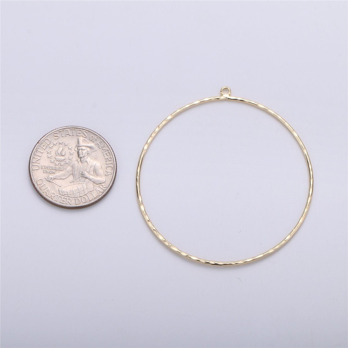 55x50mm Hammered Big circle round charm Geometric pendant 14k Gold Filled for earring making necklace DIY Jewelry Findings Supplies K-226 - DLUXCA