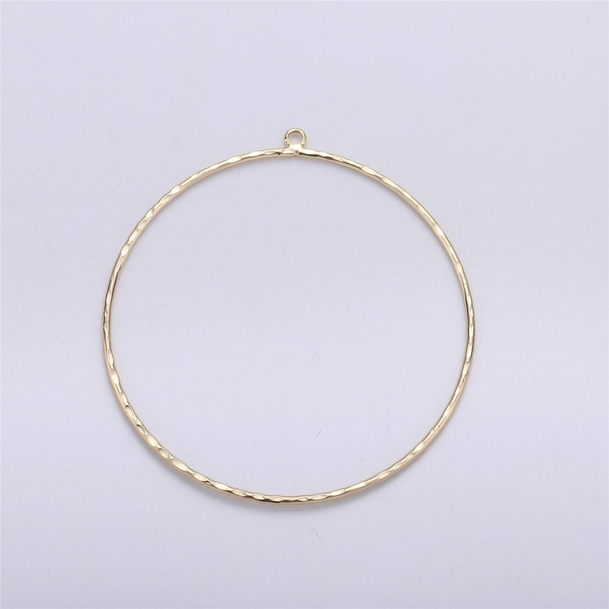 55x50mm Hammered Big circle round charm Geometric pendant 14k Gold Filled for earring making necklace DIY Jewelry Findings Supplies K-226 - DLUXCA