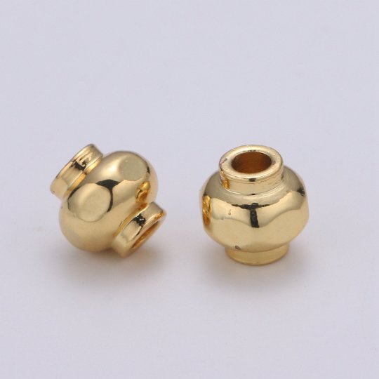 5mm Tiny Bead Spacer Gold Beads Industrial Bead cylinder Lantern Beads for Bracelet Necklace Supply Small Hole Beads 2mm hole - DLUXCA