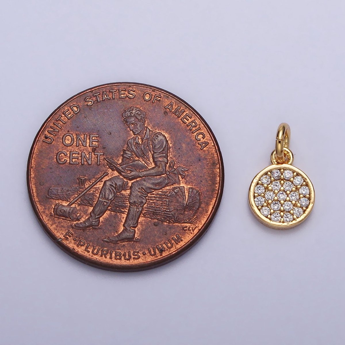6.5mm Clear Micro Paved CZ Round Add-On Charm in Gold & Silver | AC309 AC310 - DLUXCA