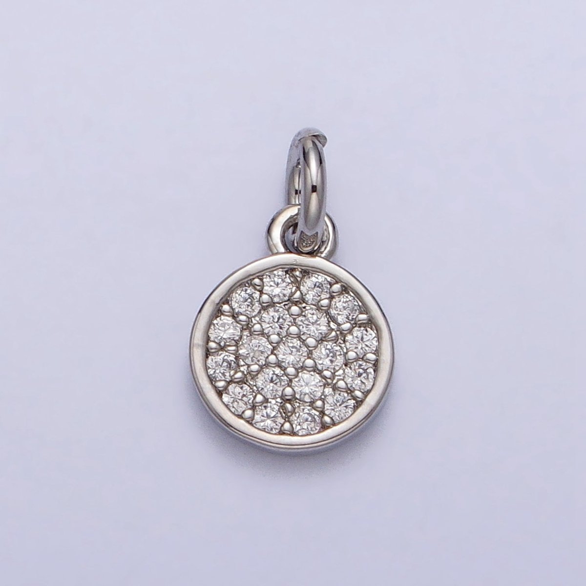 6.5mm Clear Micro Paved CZ Round Add-On Charm in Gold & Silver | AC309 AC310 - DLUXCA
