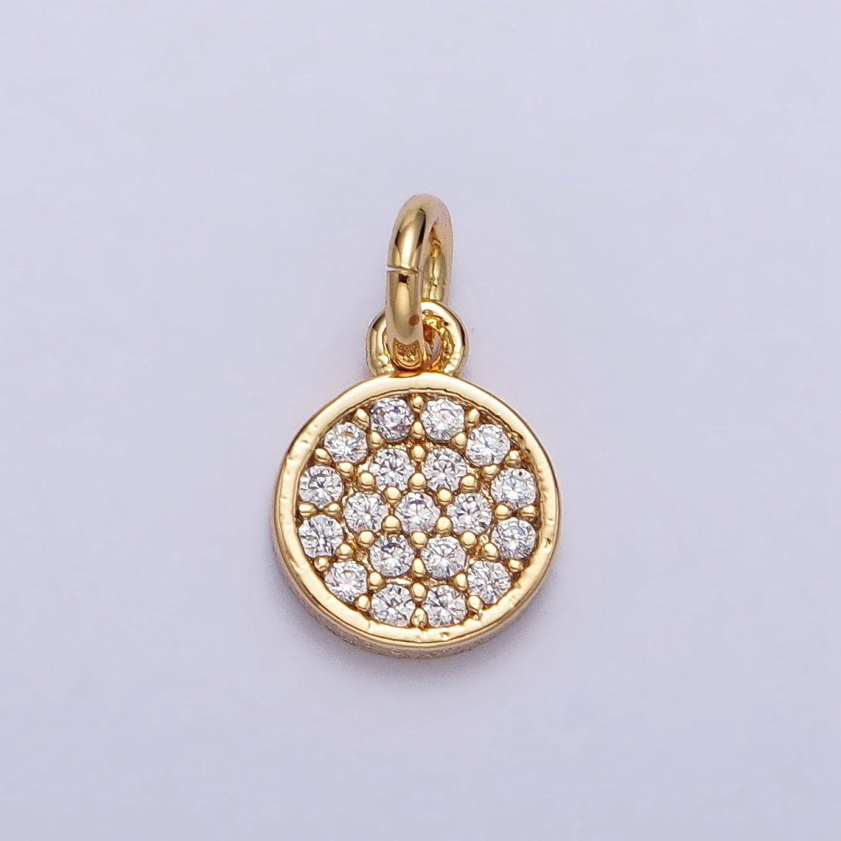6.5mm Clear Micro Paved CZ Round Add-On Charm in Gold & Silver | AC309 AC310 - DLUXCA