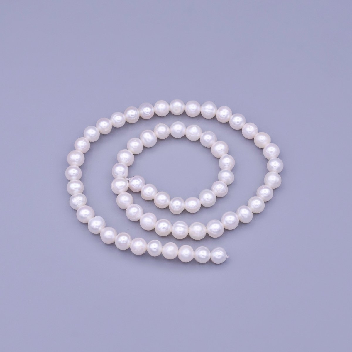 6.5mm Freshwater Pearl Round 60 Pieces/Strand Jewelry Making Findings Supply | WA-1667 - DLUXCA