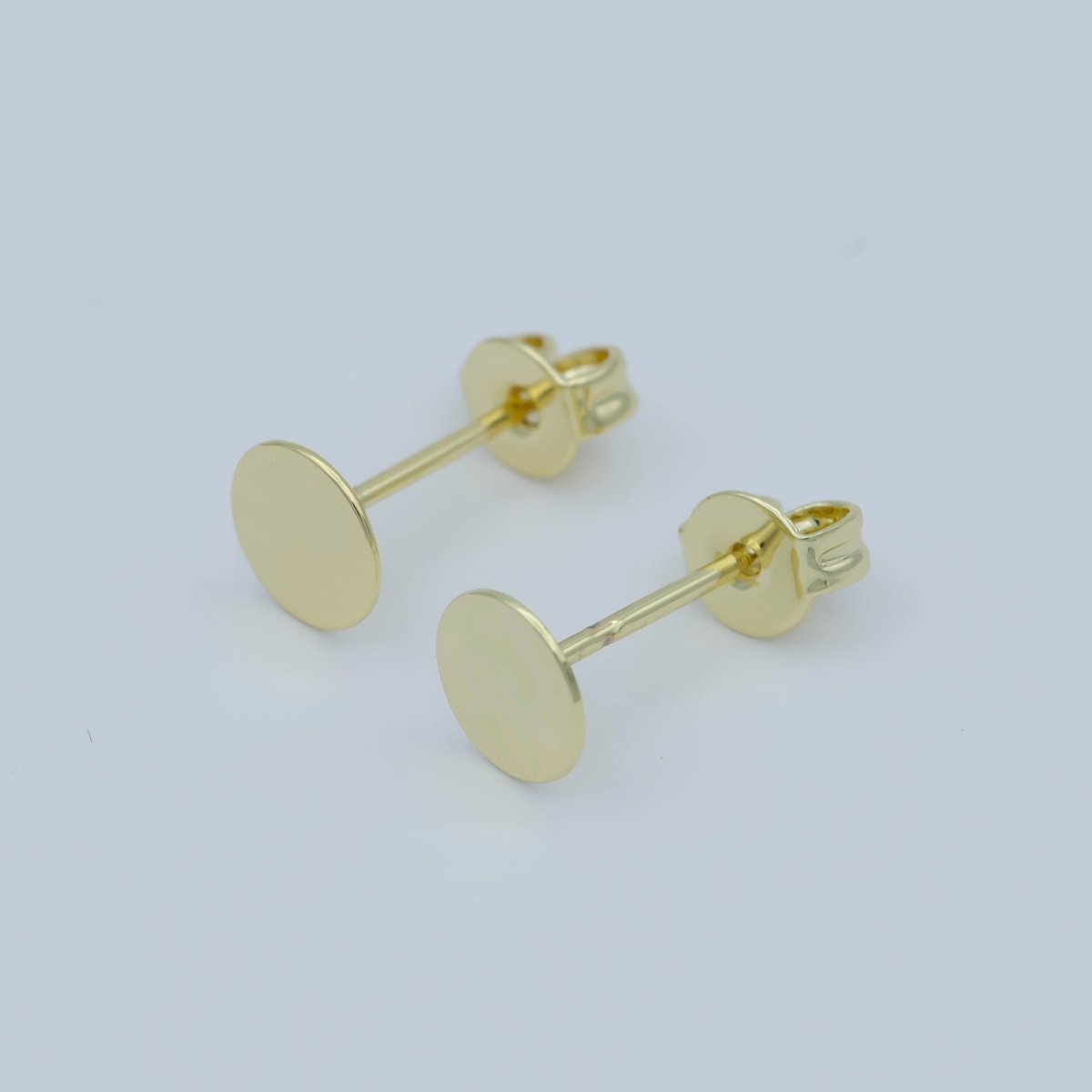 6mm, 8mm, 10mm Round Gold Earrings • Gold Stud Earrings • Circle Stud Round Tack Disc • 14k Gold Filled Geometric Round Earrings Post Stud L-391 L-392 L-393 - DLUXCA