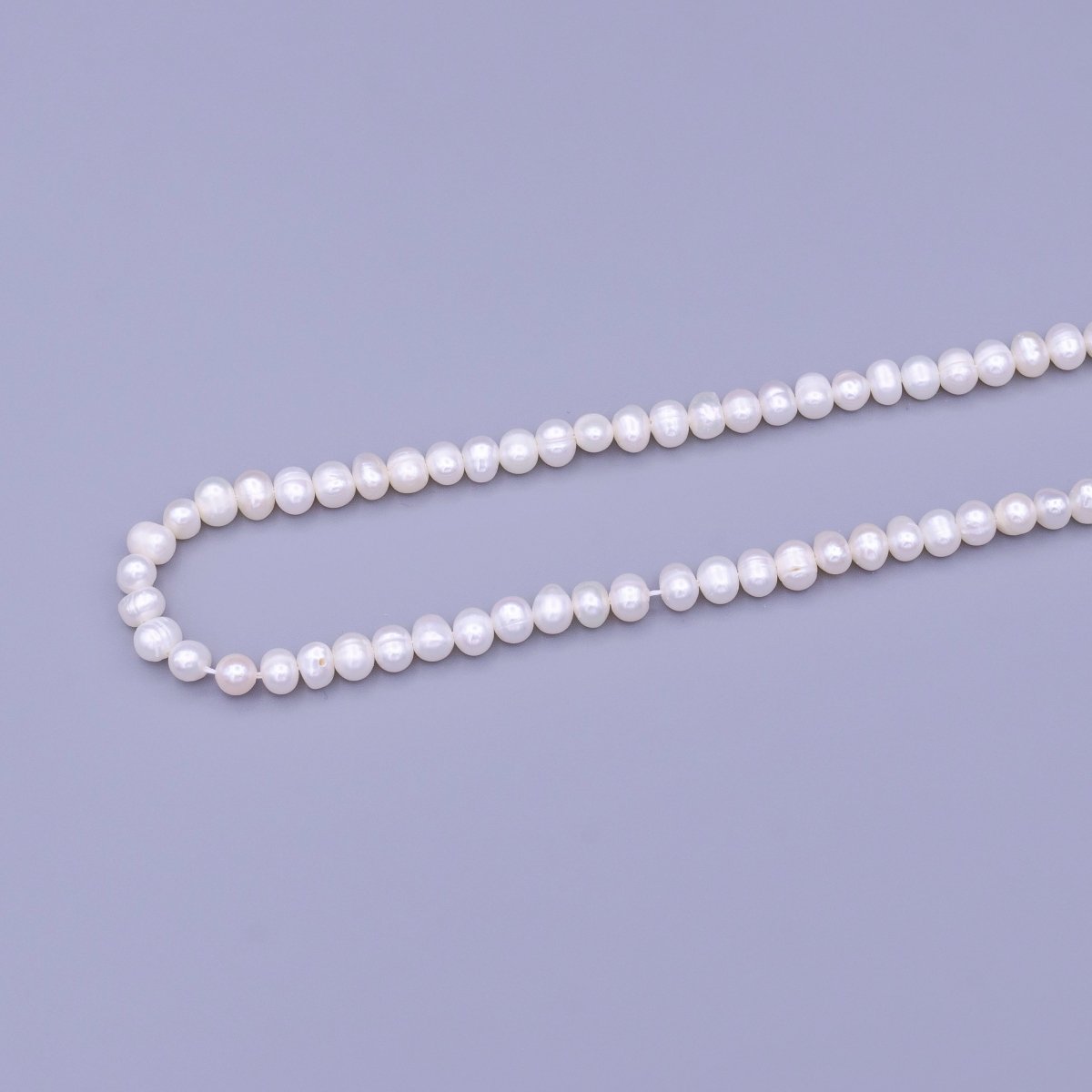 6mm Freshwater Pearl Button 80 Pieces/Strand Jewelry Making Finding Supply | WA-1665 Clearance Pricing - DLUXCA