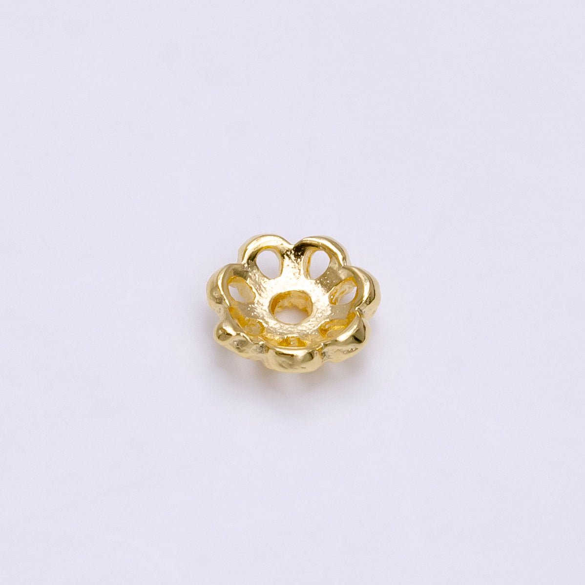 6mm Gold Filled Flower Bead Cap, Dainty Floral Bead Toppers, Bead Making Supply Z-919 - DLUXCA
