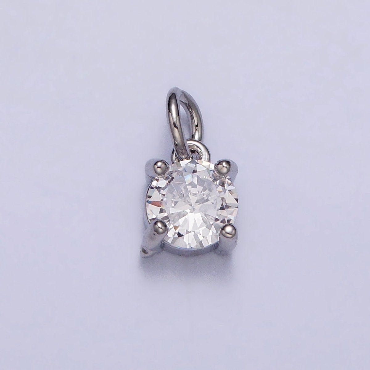 6mm Mini Round Clear, Pink CZ Minimalist Add-On Charm in Gold & Silver | AC121 - AC124 - DLUXCA