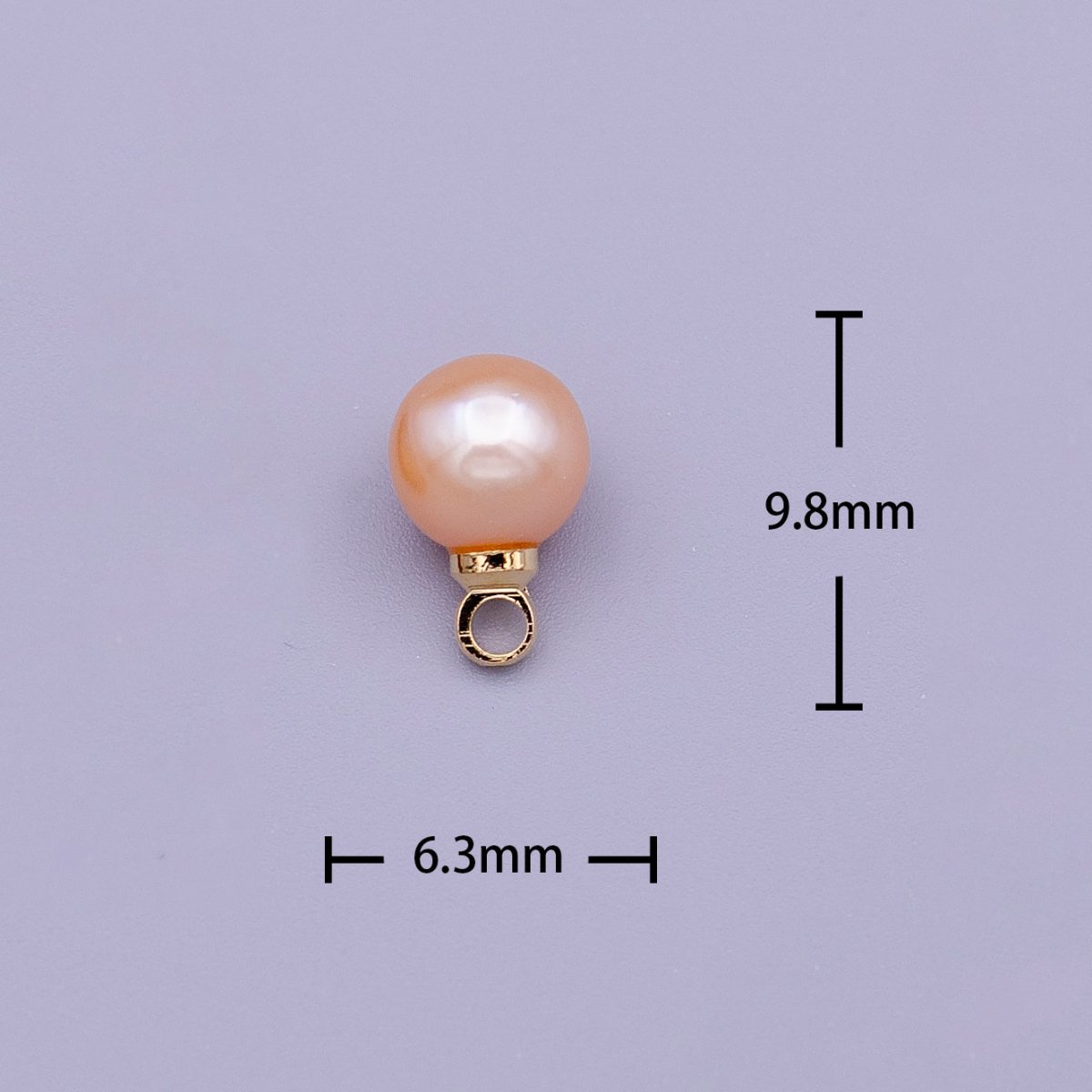 6mm Round White, Pink Pearl Charm in Gold & Silver | C-197 C-204 C-205 - DLUXCA