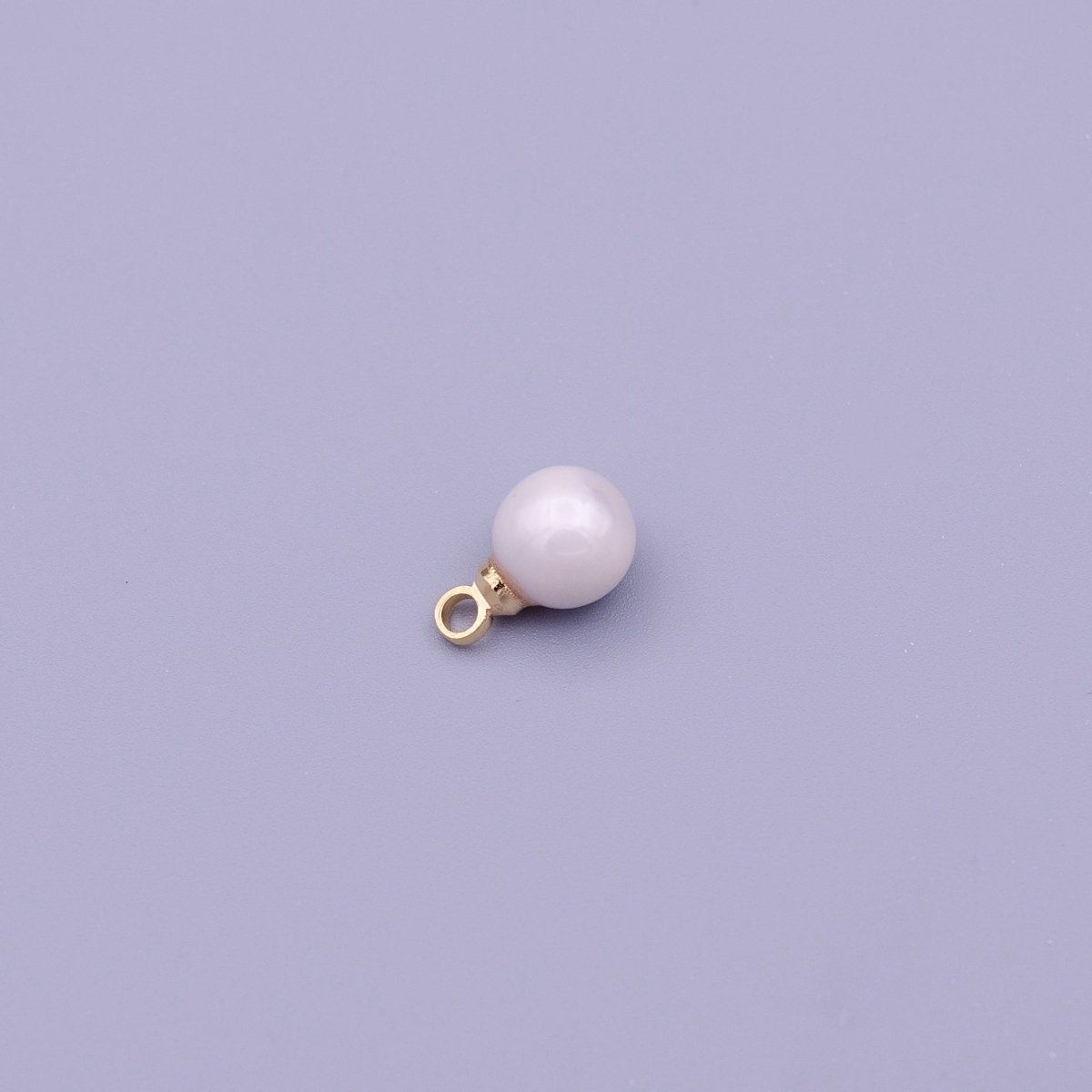 6mm Round White, Pink Pearl Charm in Gold & Silver | C-197 C-204 C-205 - DLUXCA