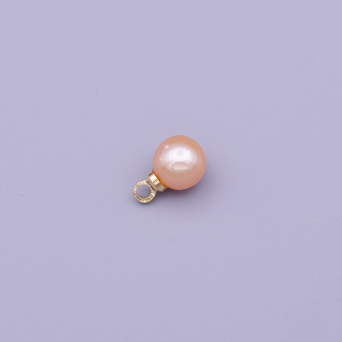 6mm Round White, Pink Pearl Charm in Gold & Silver | C-197 C-204 C-205 - DLUXCA