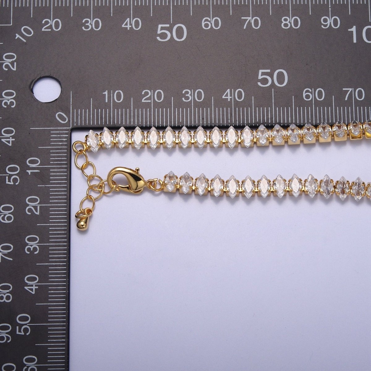 7" Marquise Tennis Chain Bracelet | WA-904 WA-905 Clearance Pricing - DLUXCA