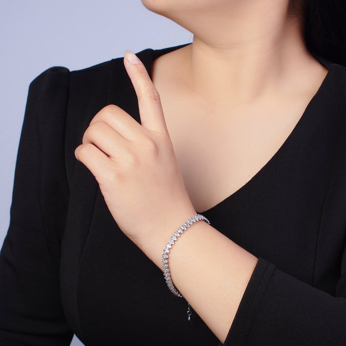 7" Marquise Tennis Chain Bracelet | WA-904 WA-905 Clearance Pricing - DLUXCA